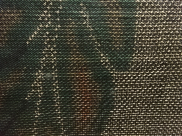 JAPANESE KIMONO / ANTIQUE KIMONO / SILK / DORO OSHIMA TSUMUGI / WOVEN LEAVES